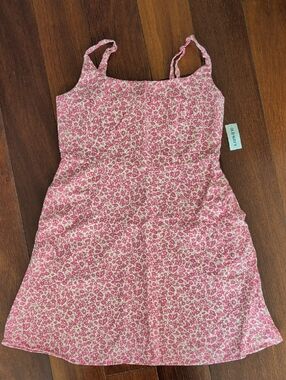 [NWT] Pink Floral Spaghetti-Strap Mini Dress